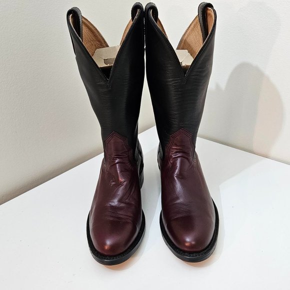 9. Cowboy Boots by Alberta Boots Co. Burgundy Kangaroo. Size 5.5 B. NIB - Picture 3 of 9